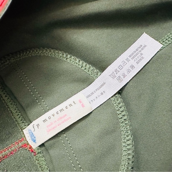 Free People Leggings Green Pink Gym Workout Casual Lounge Outdoors Medium - Picture 6 of 7